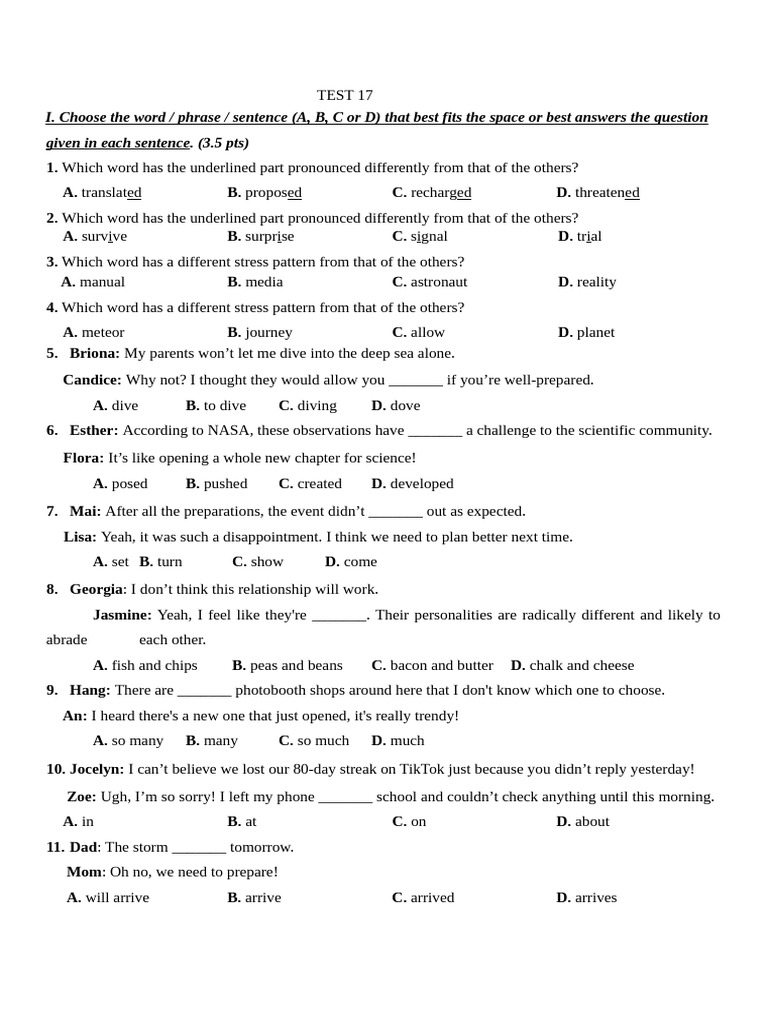 TEST 17 | PDF | Mental Health | Beauty