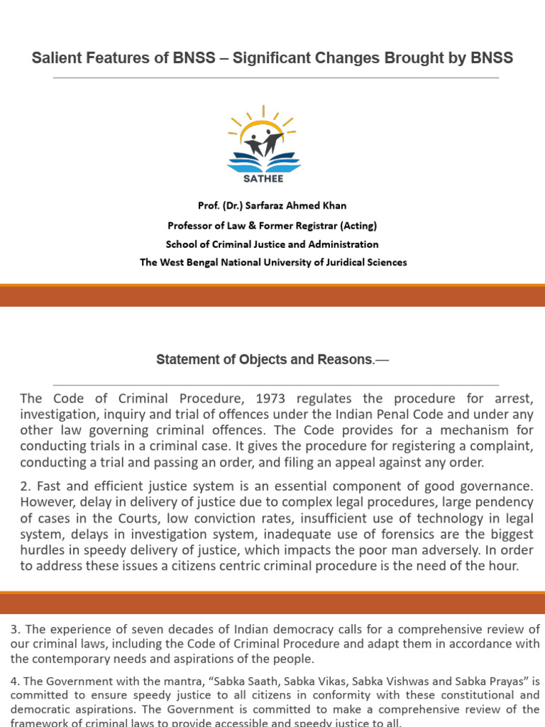 BNSS 2023: Key Changes in Criminal Procedure | PDF | Bail | Arrest Warrant