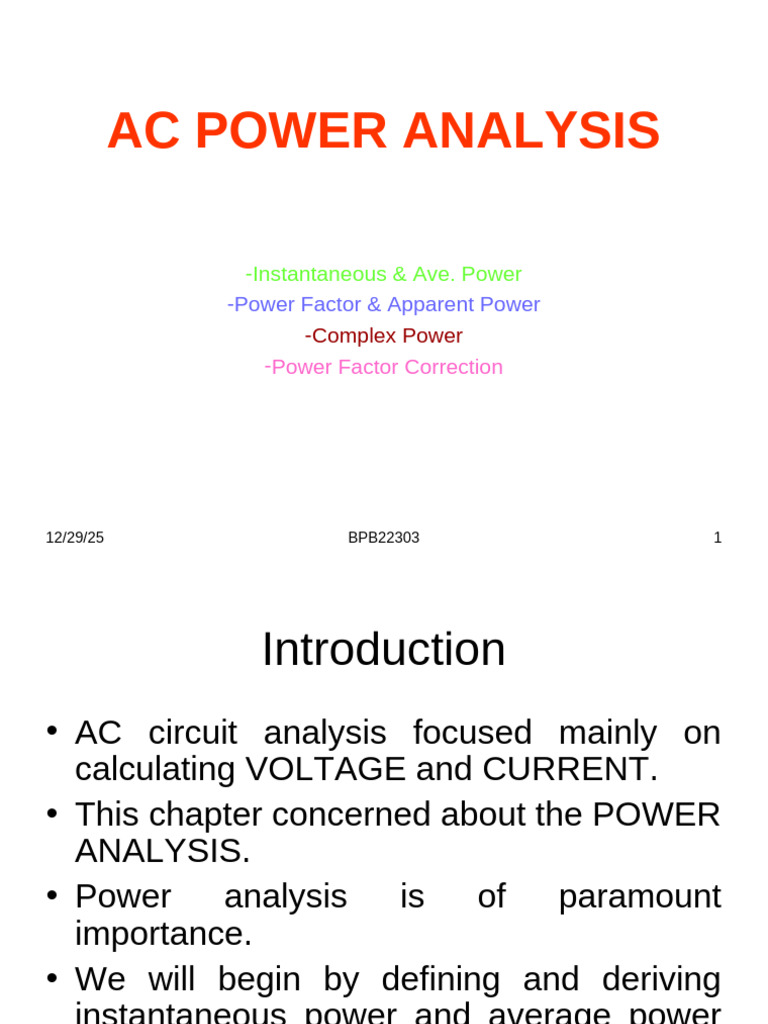 AC Power Analysis: Key Concepts Explained | PDF | Ac Power | Electrical ...