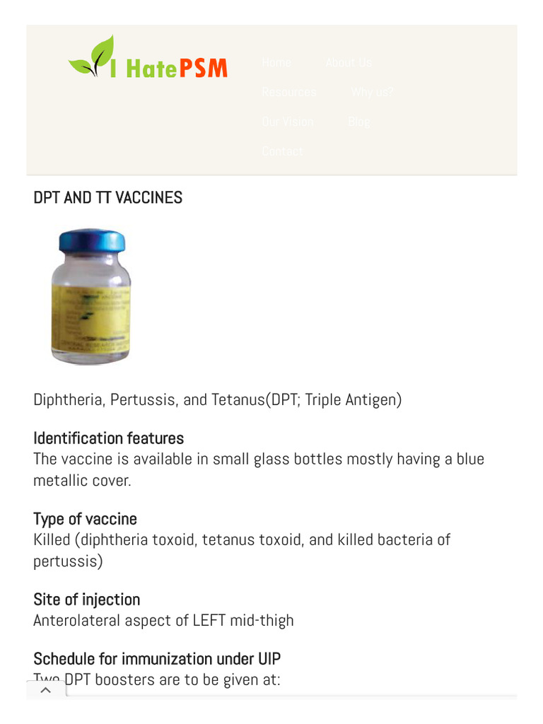 5.DPT AND TT VACCINES | PDF | Vaccines | Pediatrics