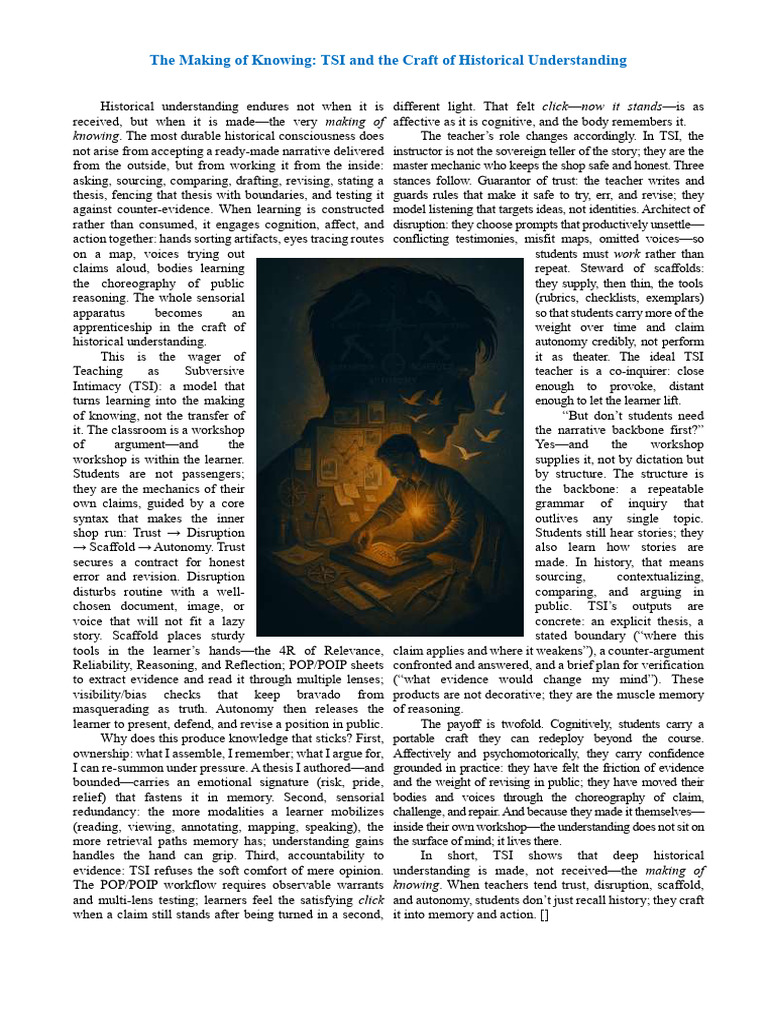 The Making of Knowing_ TSI and the Craft of Historical Understanding ...