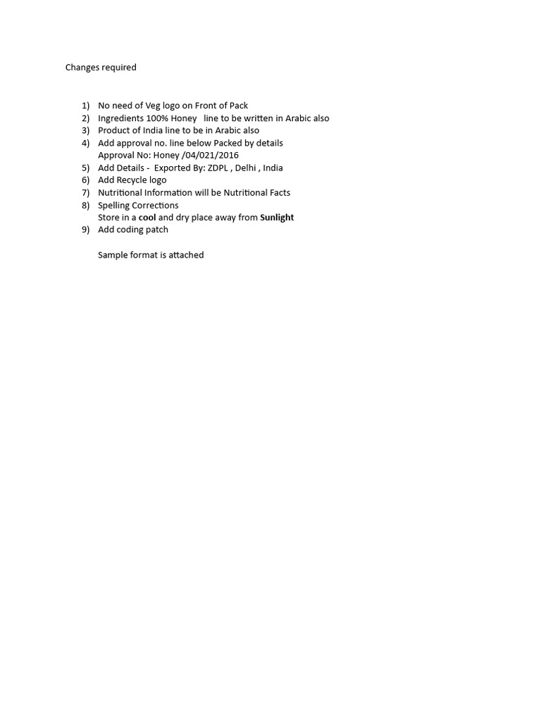Product Label Change Requirements | PDF