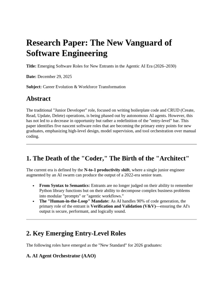 Research Paper The New Vanguard of Software Engineering | PDF ...