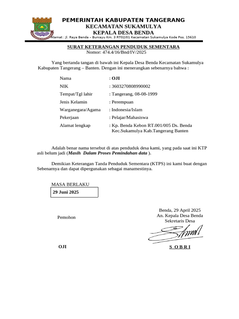 KTP Sementara Baru | PDF