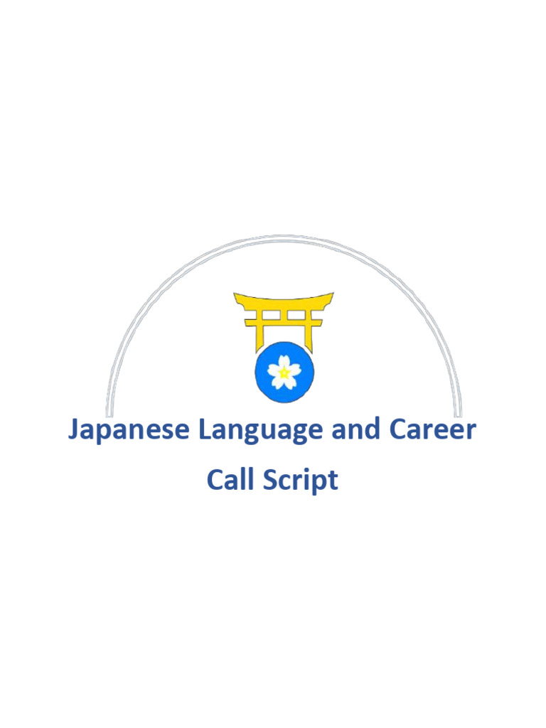 Japanese Language and Career Call Script | PDF