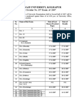 Shivaji University, Kolhapur: Circular No. 197 Exam. of 2007