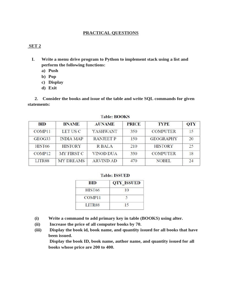 Practical Questions 25-26 Set b | PDF