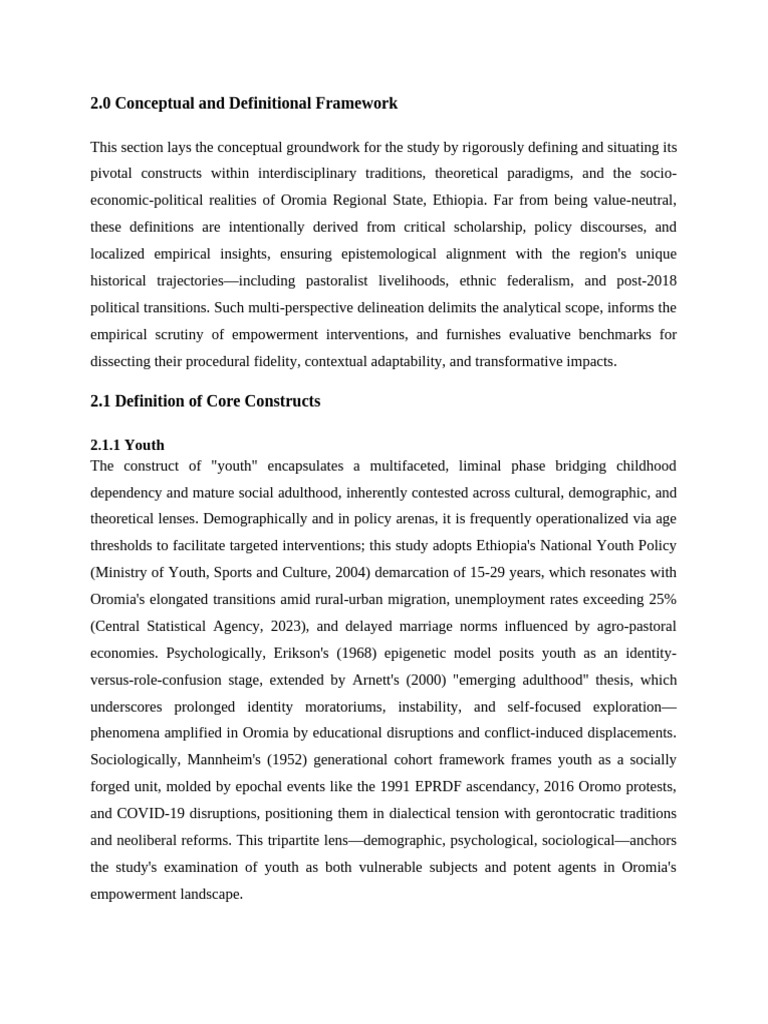 Conceptual and Definitional Framework | PDF | Empowerment | Identity ...