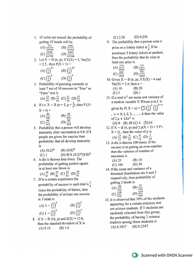 Binomial Distribution | PDF
