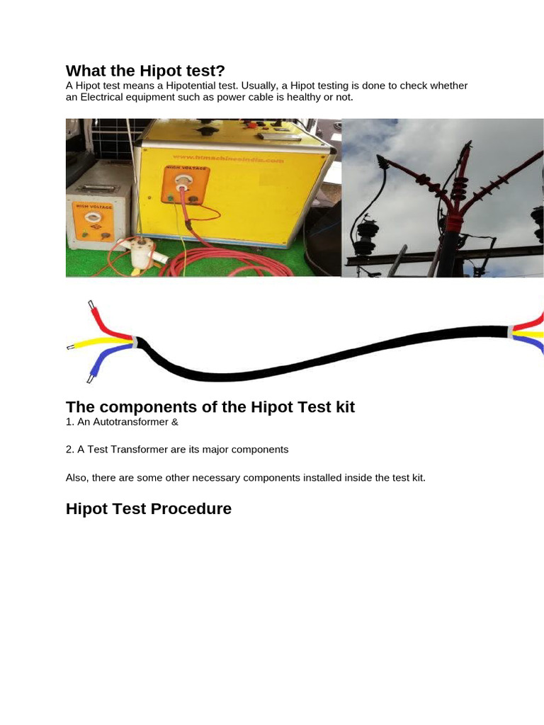 What The Hipot Test | PDF | Transformer | Insulator (Electricity)