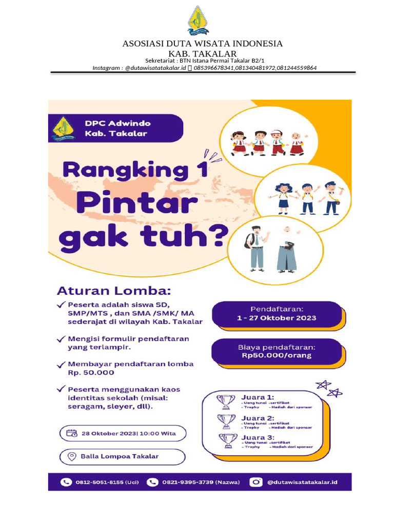 Lomba Rangking 1 Sumpah Pemuda Takalar | PDF