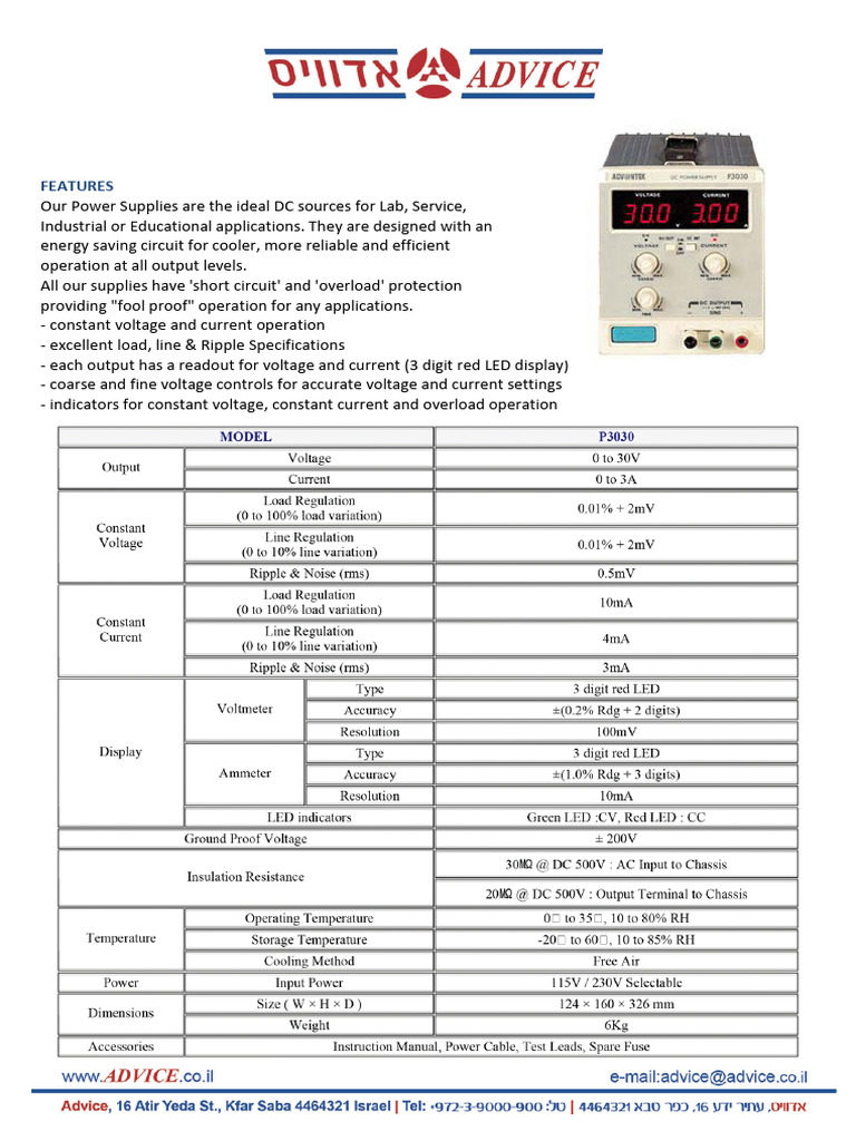 P3030 Power Supply Features Overview | PDF