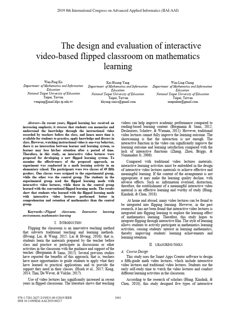 Video_The Design and Evaluation of Interactive Video-based Flipped ...