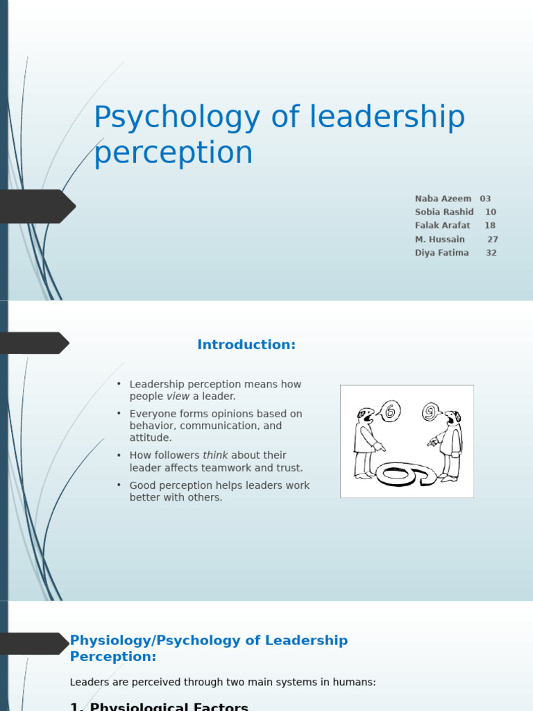 Psychology of Leadership Precption | PDF | Leadership | Perception