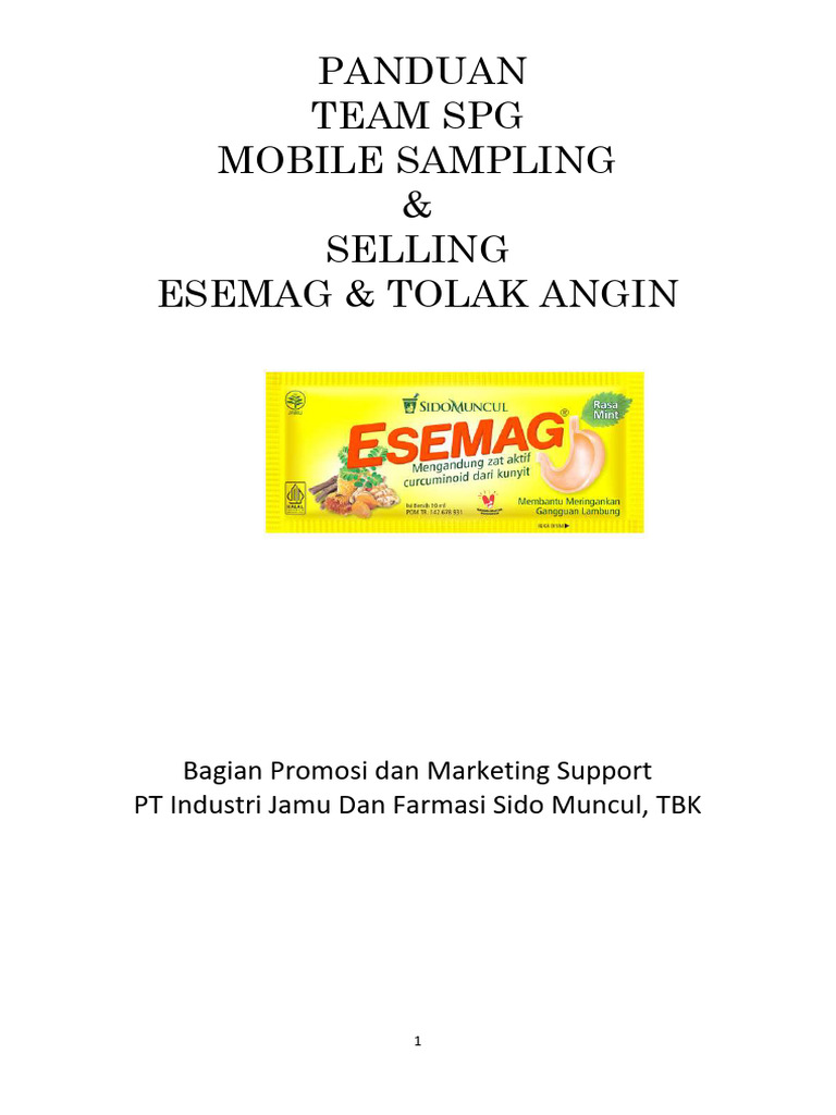 Panduan SPG Mobile Sampling Esemag | PDF