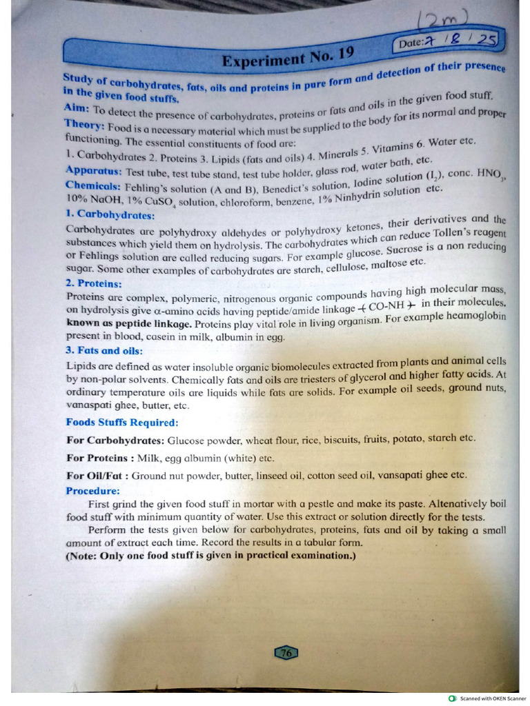 12th Chemistry Practical No.19 and 21 | PDF