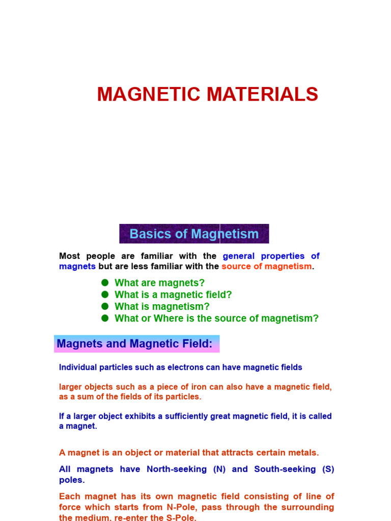 Understanding Magnetic Materials and Properties | PDF | Magnetism ...