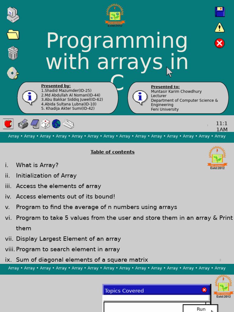 C Programming: Working with Arrays | PDF | Integer (Computer Science ...