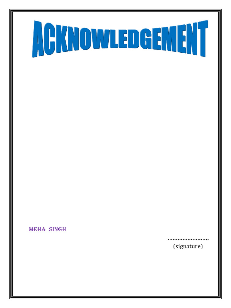 Acknowledgments for Project Guidance | PDF