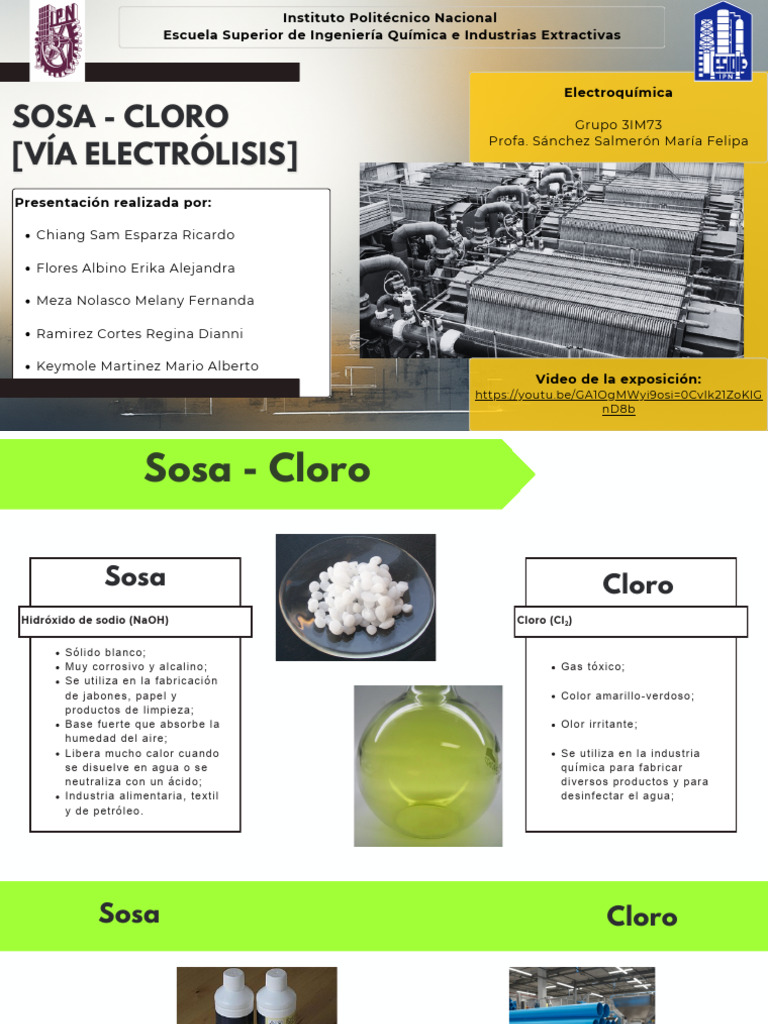 Proceso de Producción de Sosa y Cloro | PDF | Hidróxido de sodio | Cloro
