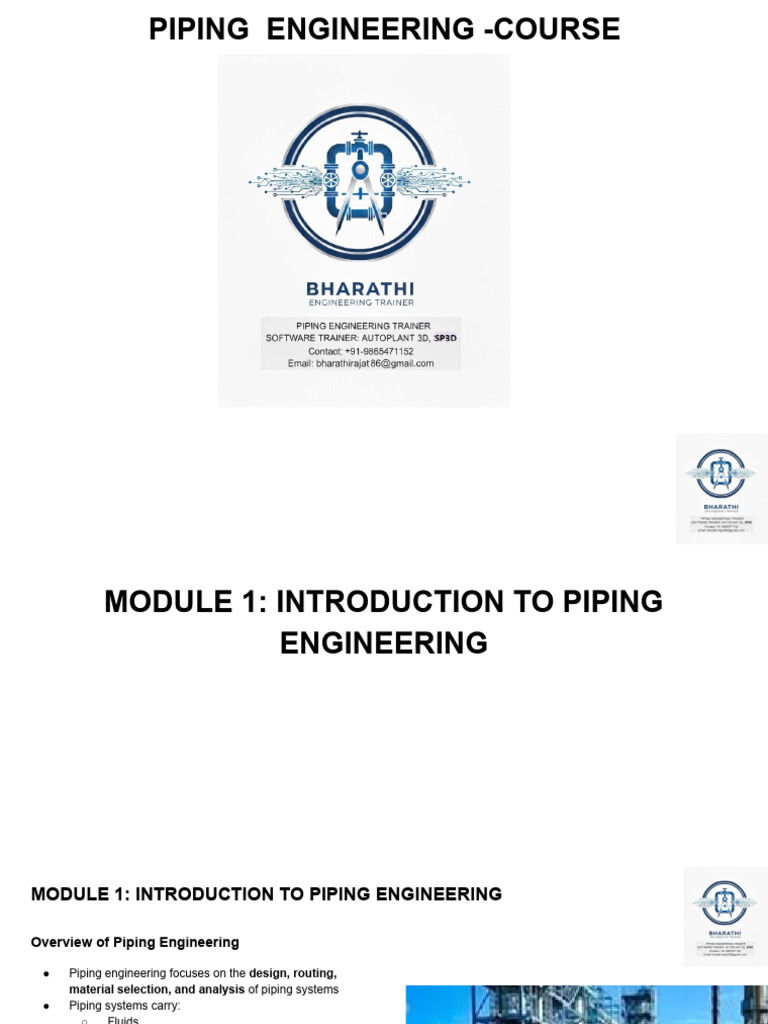 Piping Engineering Course Overview | PDF | Pipe (Fluid Conveyance) | Valve