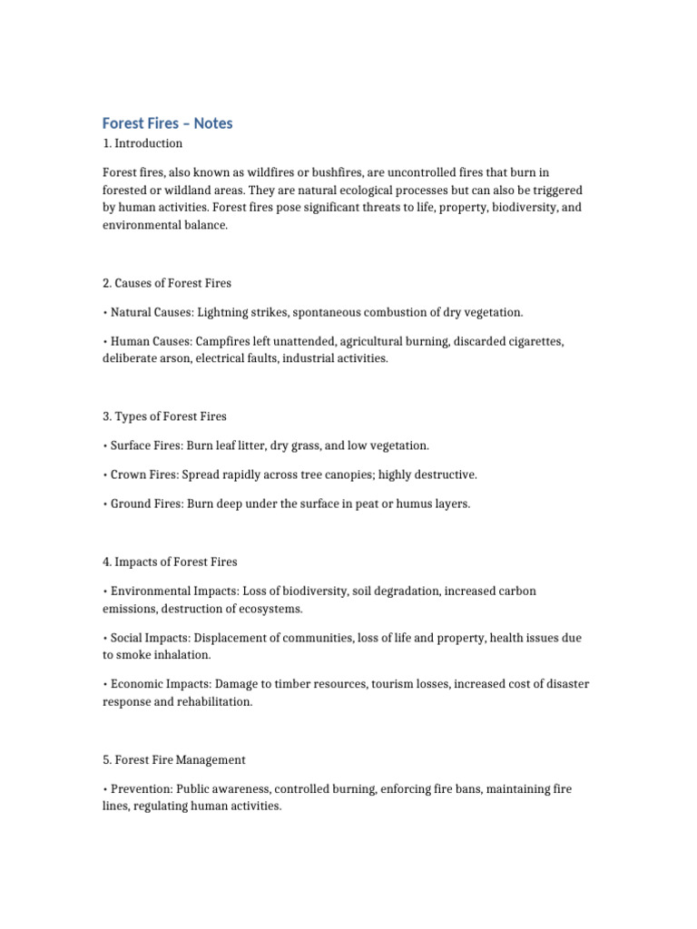 Understanding Forest Fires: Causes & Management | PDF