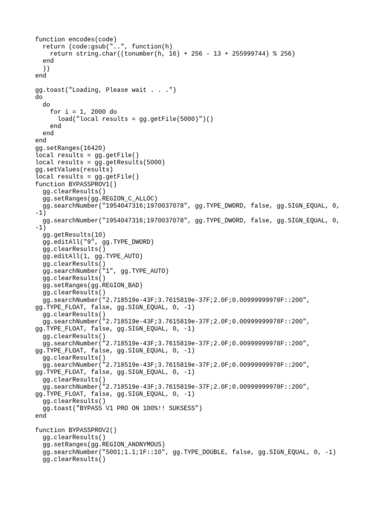 Lua Script for Game Bypass Techniques | PDF