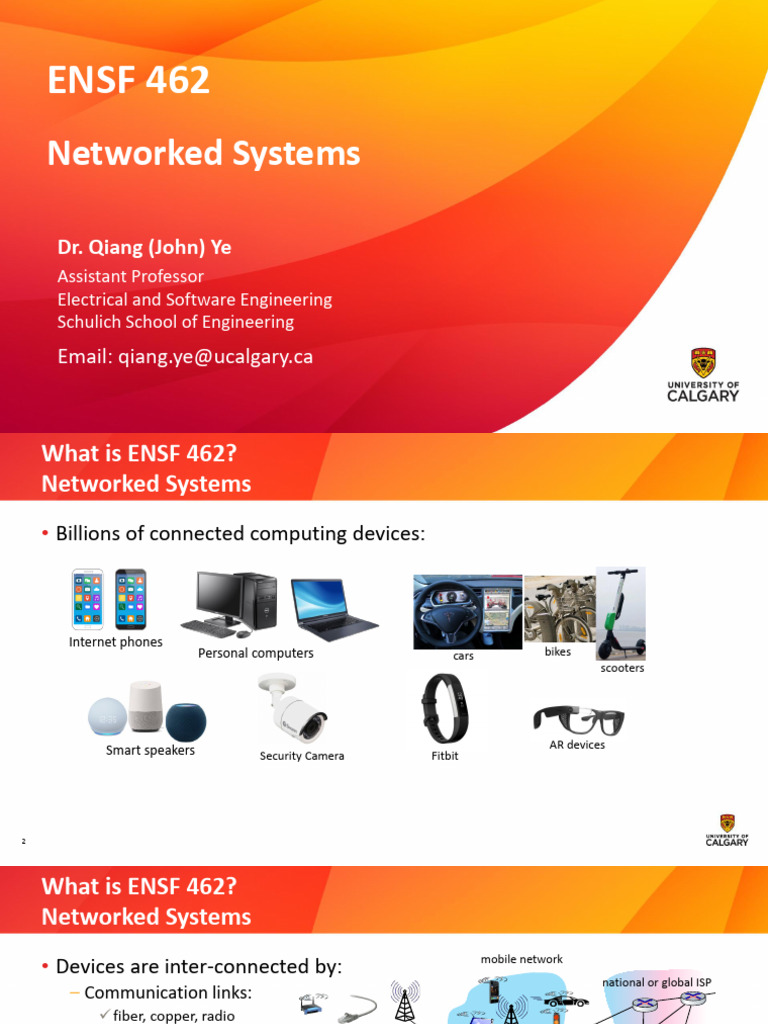 ENSF 462 at UCalgary - Course Overview | PDF | Computer Network | Internet