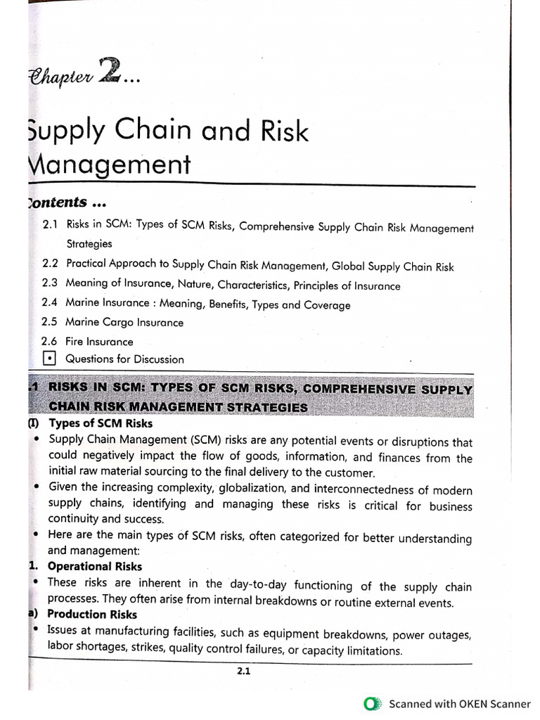 Unit - 2 Supply Chain and Risk Management | PDF
