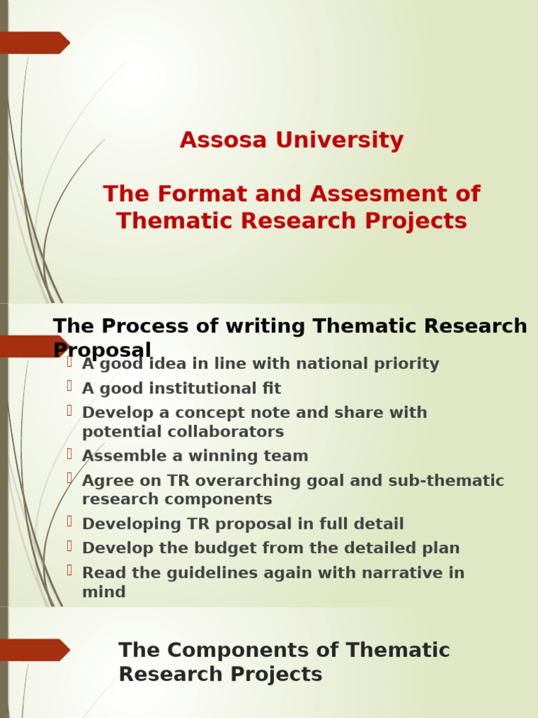 Thematic Research Project Guidelines | PDF | Hypothesis | Doctor Of ...