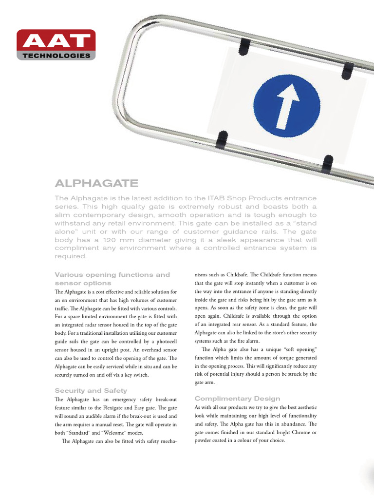 Alphagate: Advanced Retail Entrance Gate | PDF