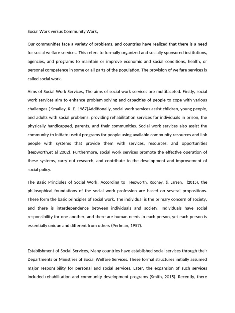 Social Work: Principles and Community Impact | PDF | Social Work ...