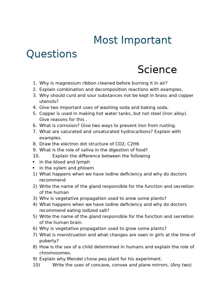 Key Science Questions and Concepts | PDF