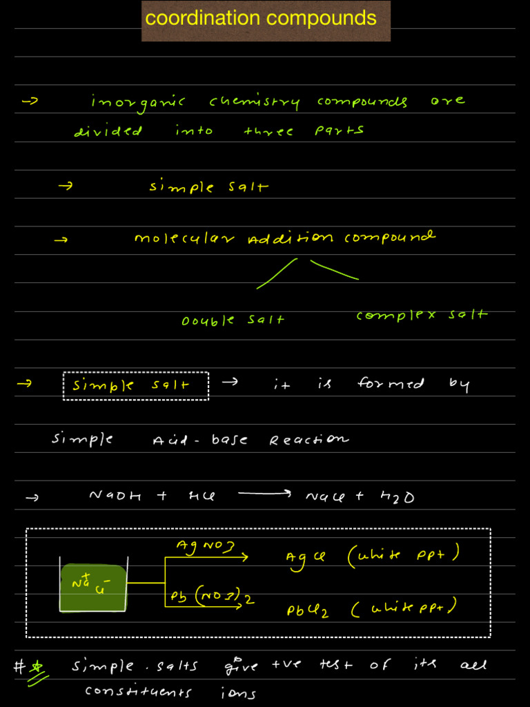 Inorganic Chemistry: Salts and Complexes | PDF | Coordination Complex ...