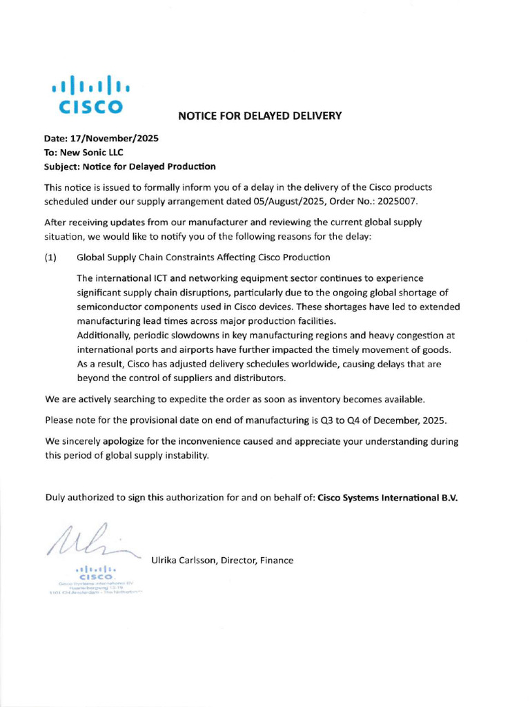 Notice For Delayed Delivery - bbd4b658 3964 41b3 9687 1159b446b20c | PDF