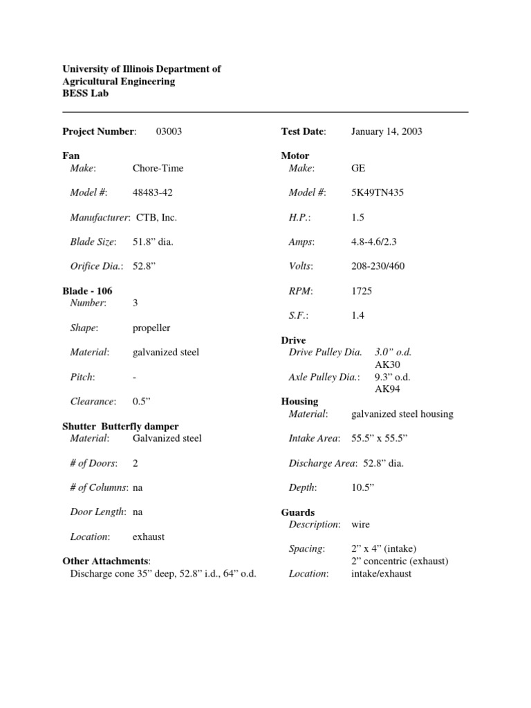 Bess Lab Test Chore Time 03003 | PDF