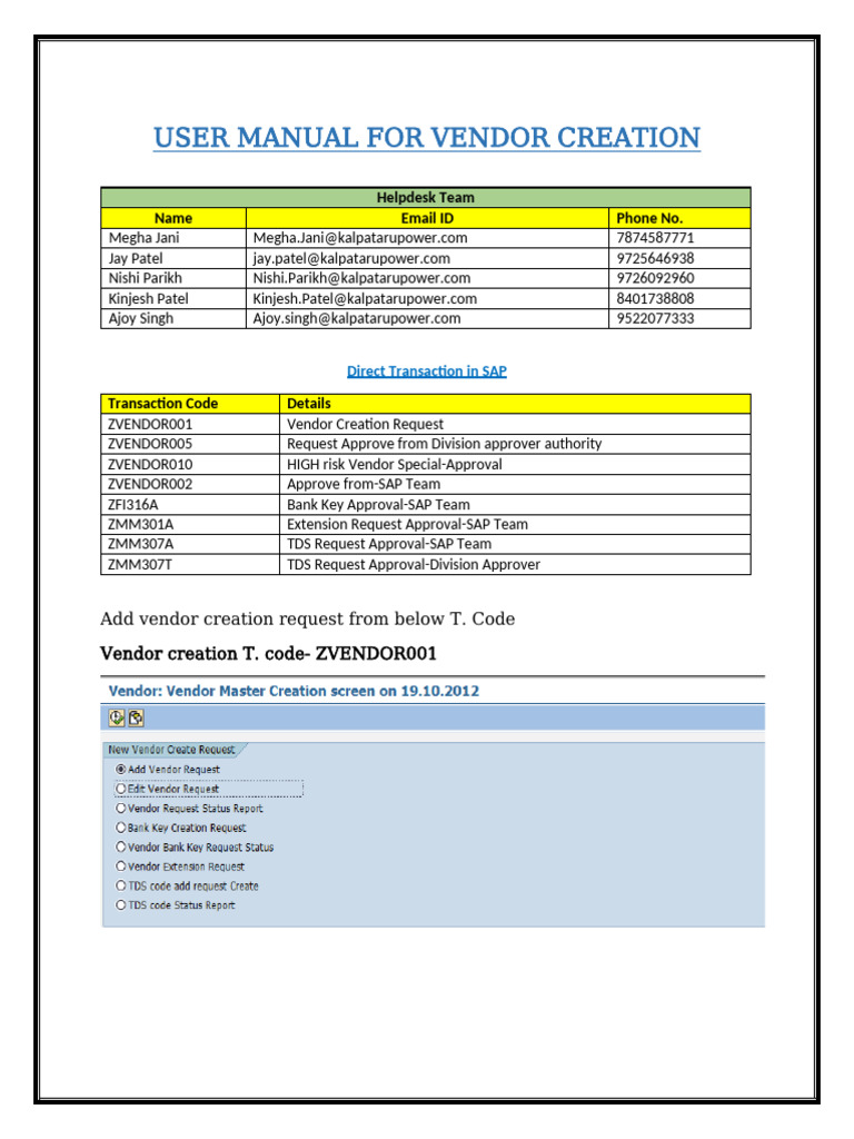 Vendor Creation User Manual Guide | PDF | Cyberspace | Computing