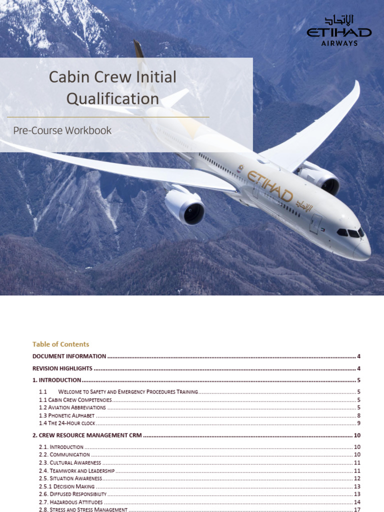 Cabin Crew Training Pre-Course Workbook | PDF | Aircraft | Aviation ...