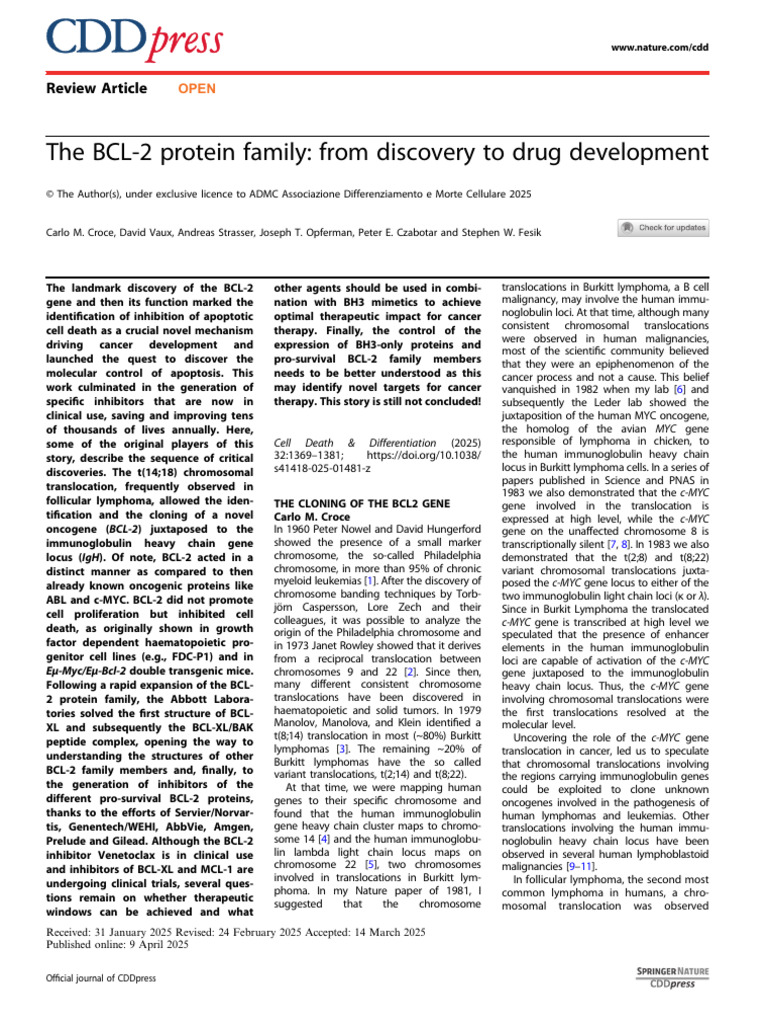 s41418-025-01481-z | PDF | Bcl 2 | Apoptosis