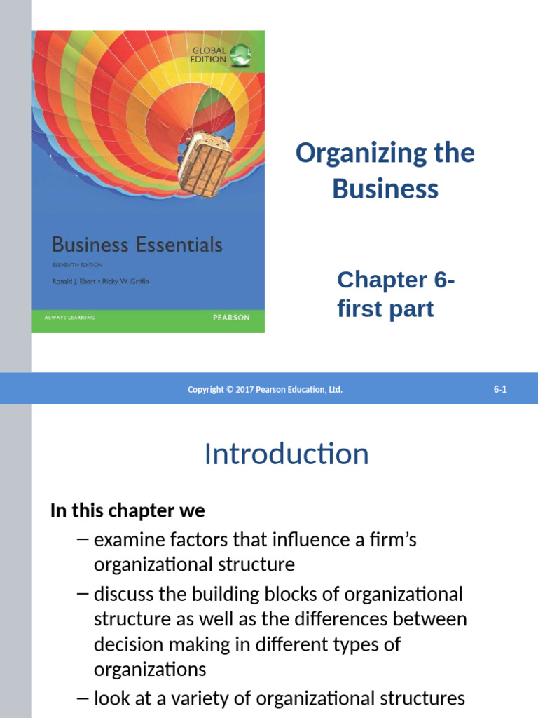 Chapter 6 - Organizing The Business First Half | PDF | Organizational ...