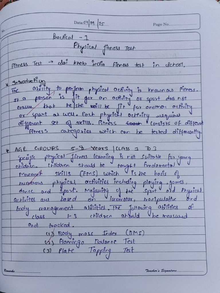 Physical Education Practical File Session (2025-2026) | PDF