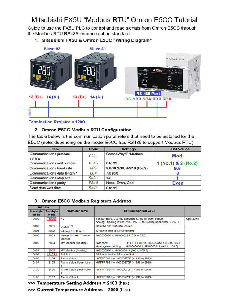 FX5U & E5CC Modbus RTU Guide | PDF