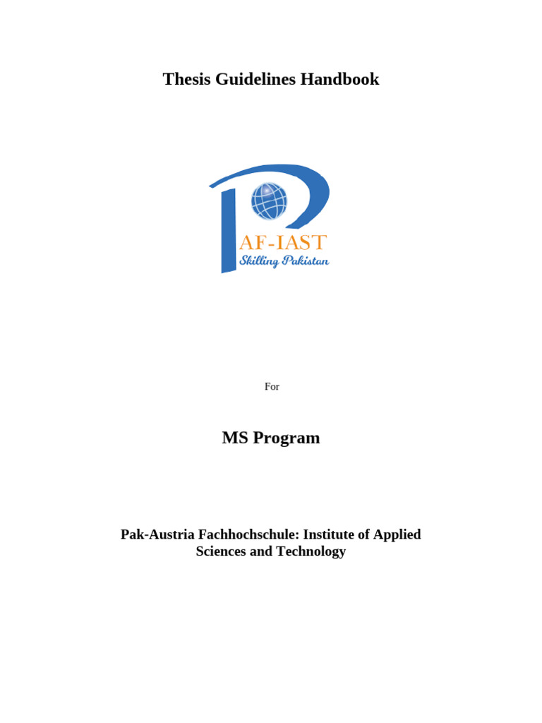 MS Thesis Guidelines & Format for MS Thesis (1) (1) | PDF | Thesis ...