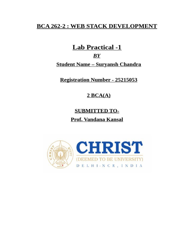 Assignment 1 Web Stack | PDF