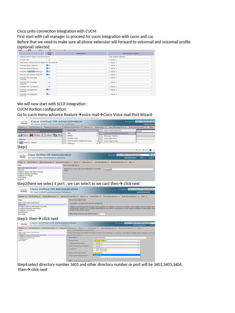 CUCM and Cisco Unity Connection Setup | PDF | Session Initiation ...