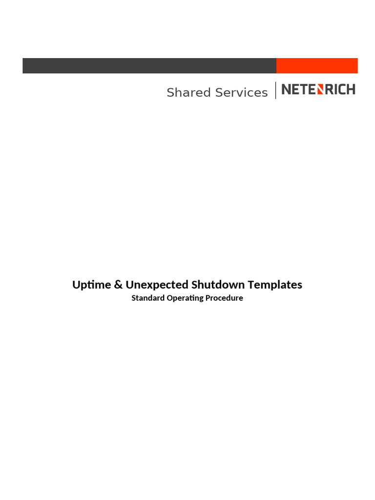 Uptime and Shutdown SOP Templates | PDF | Booting | Server (Computing)