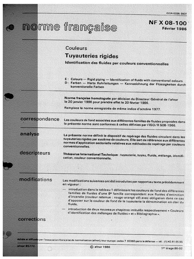 Norme NF X 08-100 | PDF