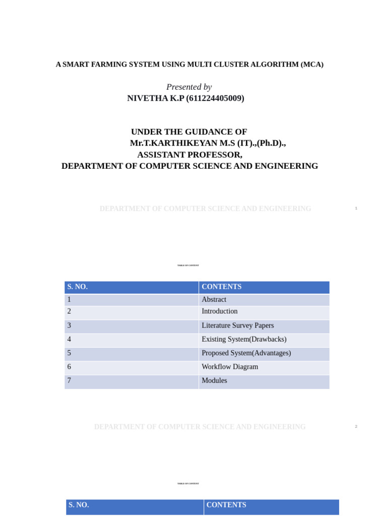 NIVETHA K P PPT | PDF | Cluster Analysis | Agriculture