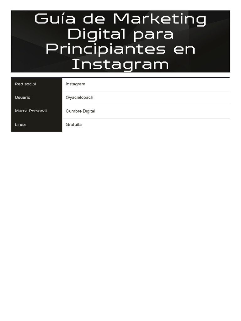 Marketing Digital en Instagram: Guía para Principiantes | PDF ...