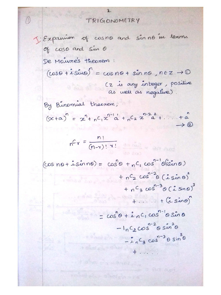 Unit 1 Trigonometry Notes | PDF